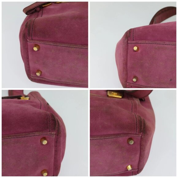 PRADA Hand Bag Suede Pink Auth BD1884 - Picture 16 of 16
